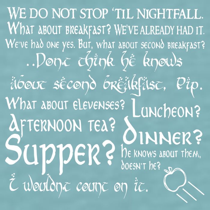 Second Breakfast Design On A Sueded Cloud Jersey T-Shirt