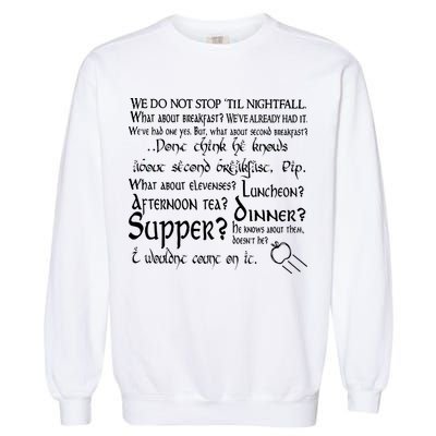 Second Breakfast Design On A Garment-Dyed Sweatshirt