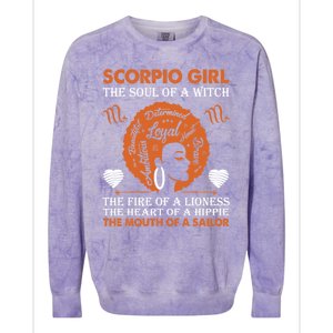 Scorpio Birth Day Gift October November Meaningful Gift Colorblast Crewneck Sweatshirt