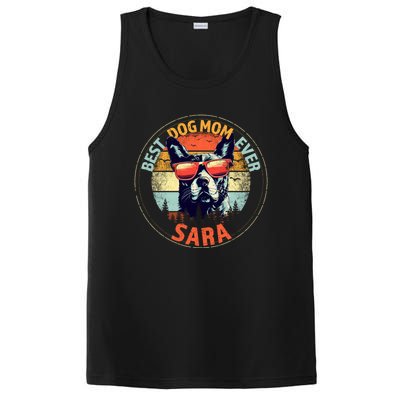 Sara Best Dog Mom Ever Funny Custom Personalized Name Gift PosiCharge Competitor Tank