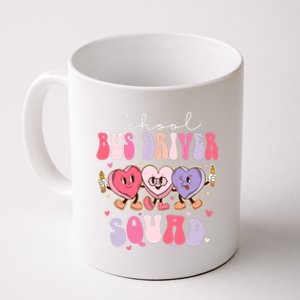 School Bus Driver Squad Retro Groovy Valentines Day Coffee Mug