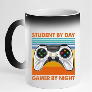 Student By Day Gamer By Night Meme For Gamers 11oz Black Color Changing Mug