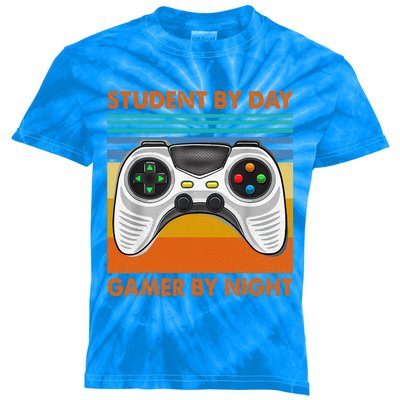 Student By Day Gamer By Night Meme For Gamers Kids Tie-Dye T-Shirt