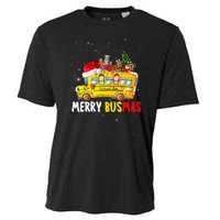 School Bus Driver Christmas Pajamas Merry Busmas Xmas Ugly Cooling Performance Crew T-Shirt