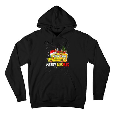 School Bus Driver Christmas Pajamas Merry Busmas Xmas Ugly Hoodie