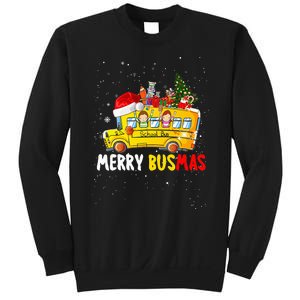 School Bus Driver Christmas Pajamas Merry Busmas Xmas Ugly Sweatshirt