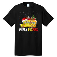 School Bus Driver Christmas Pajamas Merry Busmas Xmas Ugly Tall T-Shirt