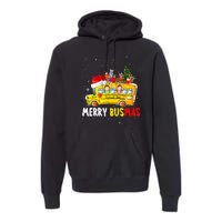 School Bus Driver Christmas Pajamas Merry Busmas Xmas Ugly Premium Hoodie