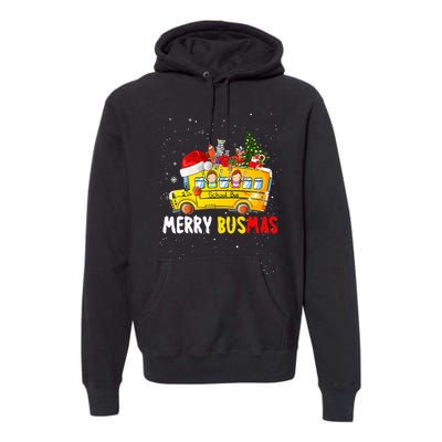 School Bus Driver Christmas Pajamas Merry Busmas Xmas Ugly Premium Hoodie