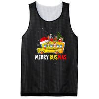 School Bus Driver Christmas Pajamas Merry Busmas Xmas Ugly Mesh Reversible Basketball Jersey Tank