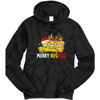 School Bus Driver Christmas Pajamas Merry Busmas Xmas Ugly Tie Dye Hoodie