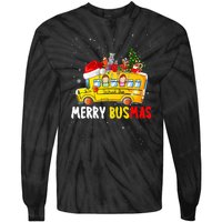 School Bus Driver Christmas Pajamas Merry Busmas Xmas Ugly Tie-Dye Long Sleeve Shirt