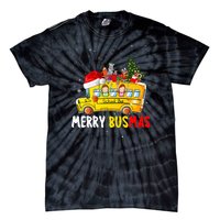 School Bus Driver Christmas Pajamas Merry Busmas Xmas Ugly Tie-Dye T-Shirt