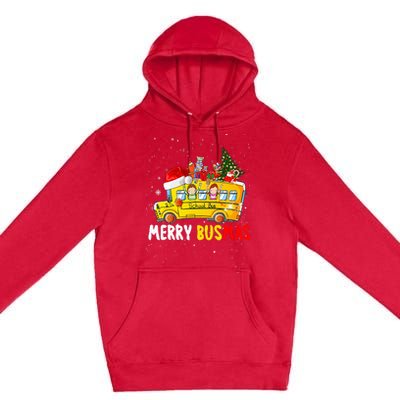 School Bus Driver Christmas Pajamas Merry Busmas Xmas Ugly Premium Pullover Hoodie