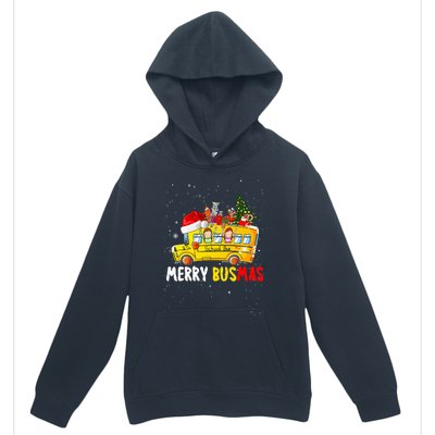 School Bus Driver Christmas Pajamas Merry Busmas Xmas Ugly Urban Pullover Hoodie