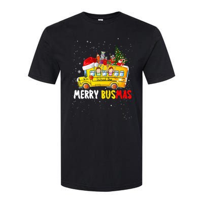 School Bus Driver Christmas Pajamas Merry Busmas Xmas Ugly Softstyle CVC T-Shirt