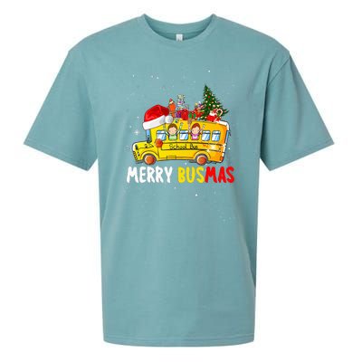 School Bus Driver Christmas Pajamas Merry Busmas Xmas Ugly Sueded Cloud Jersey T-Shirt