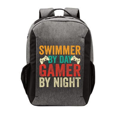 Swimmer By Day Gamer By Night Swimming Funny Vector Backpack