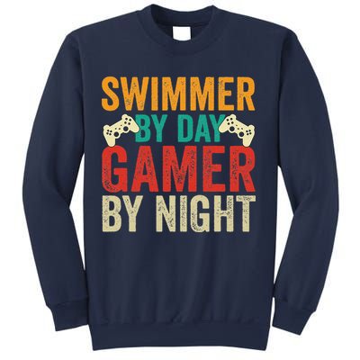 Swimmer By Day Gamer By Night Swimming Funny Sweatshirt