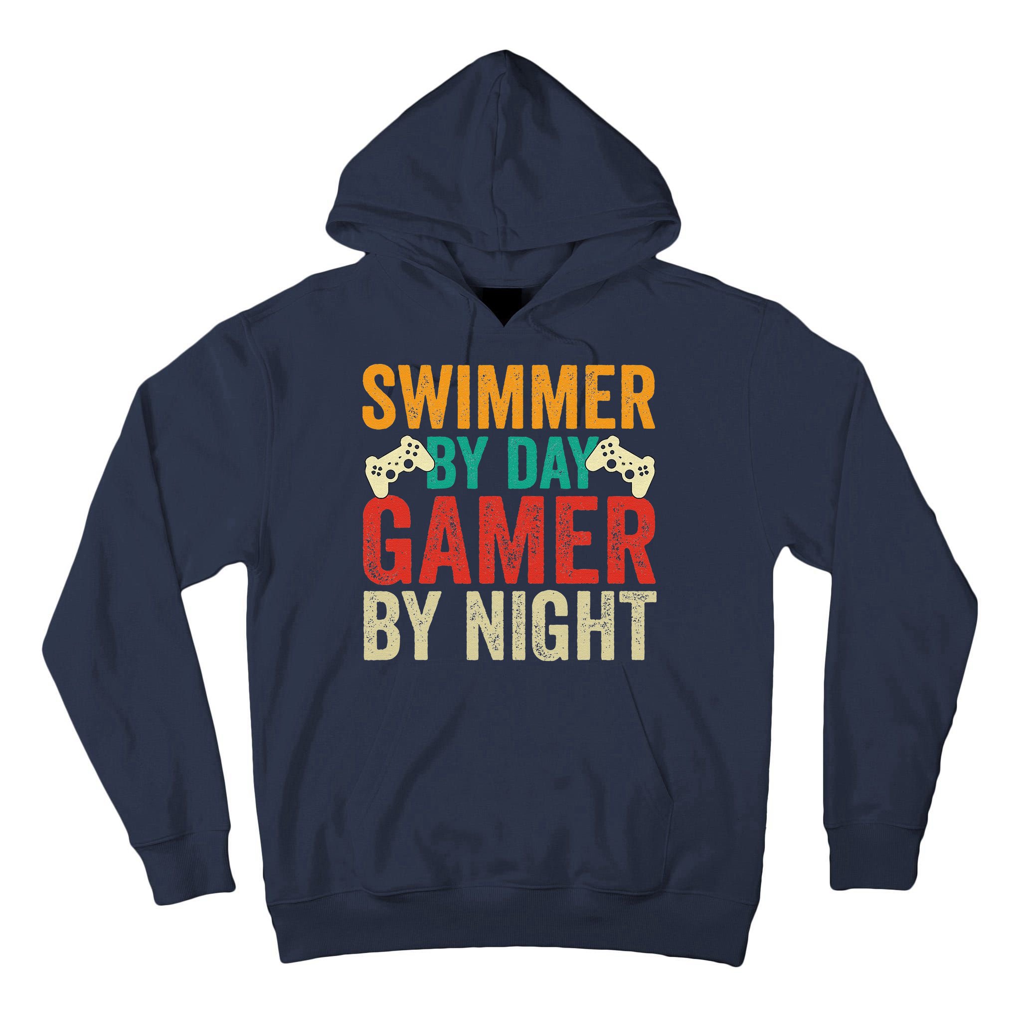 Swimmer By Day Gamer By Night Swimming Funny Tall Hoodie