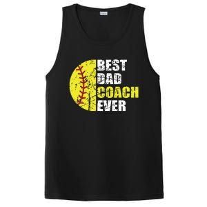 Softball Best Dad Coach Ever Retro Father Softball Coach Dad PosiCharge Competitor Tank