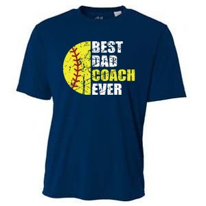 Softball Best Dad Coach Ever Retro Father Softball Coach Dad Cooling Performance Crew T-Shirt