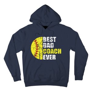 Softball Best Dad Coach Ever Retro Father Softball Coach Dad Hoodie