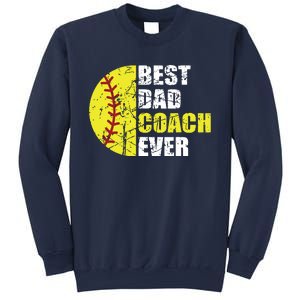 Softball Best Dad Coach Ever Retro Father Softball Coach Dad Sweatshirt