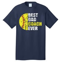 Softball Best Dad Coach Ever Retro Father Softball Coach Dad Tall T-Shirt