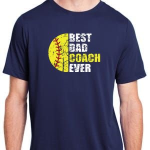 Softball Best Dad Coach Ever Retro Father Softball Coach Dad Adult ChromaSoft Performance T-Shirt