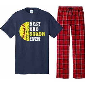 Softball Best Dad Coach Ever Retro Father Softball Coach Dad Pajama Set