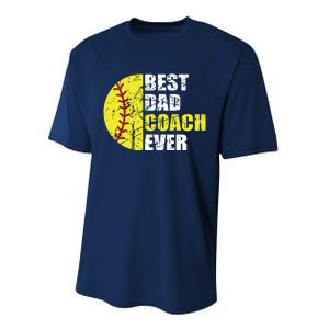 Softball Best Dad Coach Ever Retro Father Softball Coach Dad Performance Sprint T-Shirt