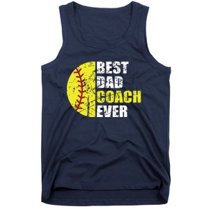 Softball Best Dad Coach Ever Retro Father Softball Coach Dad Tank Top