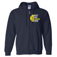 Softball Best Dad Coach Ever Retro Father Softball Coach Dad Full Zip Hoodie