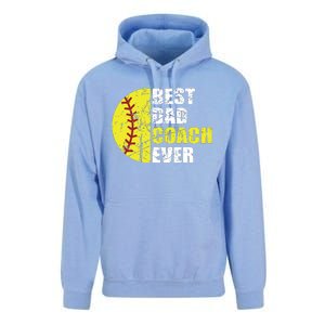 Softball Best Dad Coach Ever Retro Father Softball Coach Dad Unisex Surf Hoodie