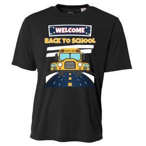 School Bus Driver Teachers Students Welcome Back To School Cooling Performance Crew T-Shirt