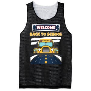 School Bus Driver Teachers Students Welcome Back To School Mesh Reversible Basketball Jersey Tank