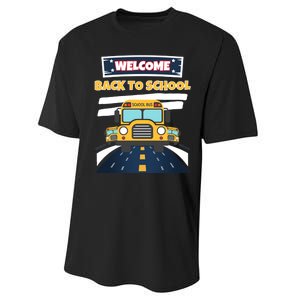 School Bus Driver Teachers Students Welcome Back To School Performance Sprint T-Shirt