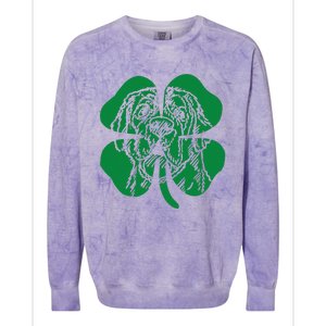 St Bernard Dog Head Face Green Shamrock Saint Patrick's Day Colorblast Crewneck Sweatshirt