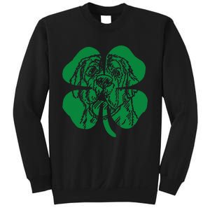 St Bernard Dog Head Face Green Shamrock Saint Patrick's Day Sweatshirt