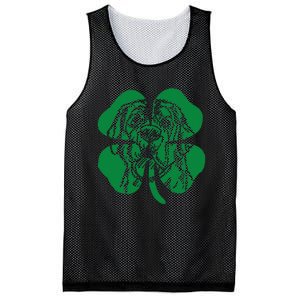 St Bernard Dog Head Face Green Shamrock Saint Patrick's Day Mesh Reversible Basketball Jersey Tank