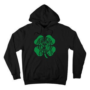 St Bernard Dog Head Face Green Shamrock Saint Patrick's Day Tall Hoodie