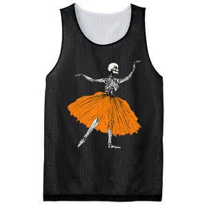 Skeleton Ballerina Dance Tutu Spooky Ballet Dancer Halloween Mesh Reversible Basketball Jersey Tank