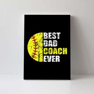 Softball Best Dad Coach Ever Retro Father Softball Coach Dad Canvas