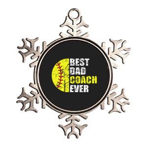 Softball Best Dad Coach Ever Retro Father Softball Coach Dad Metallic Star Ornament