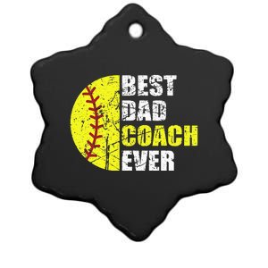 Softball Best Dad Coach Ever Retro Father Softball Coach Dad Ceramic Star Ornament