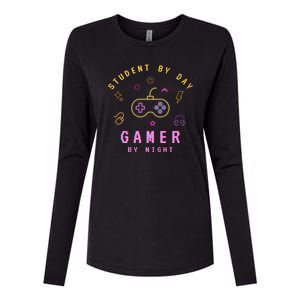 Student By Day Gamer By Night Womens Cotton Relaxed Long Sleeve T-Shirt