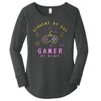 Student By Day Gamer By Night Women's Perfect Tri Tunic Long Sleeve Shirt