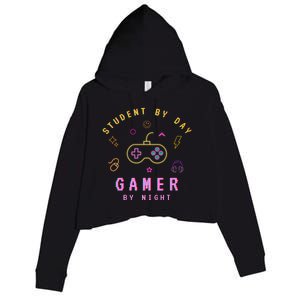 Student By Day Gamer By Night Crop Fleece Hoodie