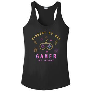 Student By Day Gamer By Night Ladies PosiCharge Competitor Racerback Tank